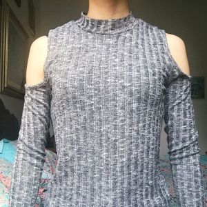 Grey off the shoulder AE top