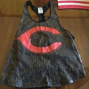 PINK Cincinnati Reds Razorback Tank Top