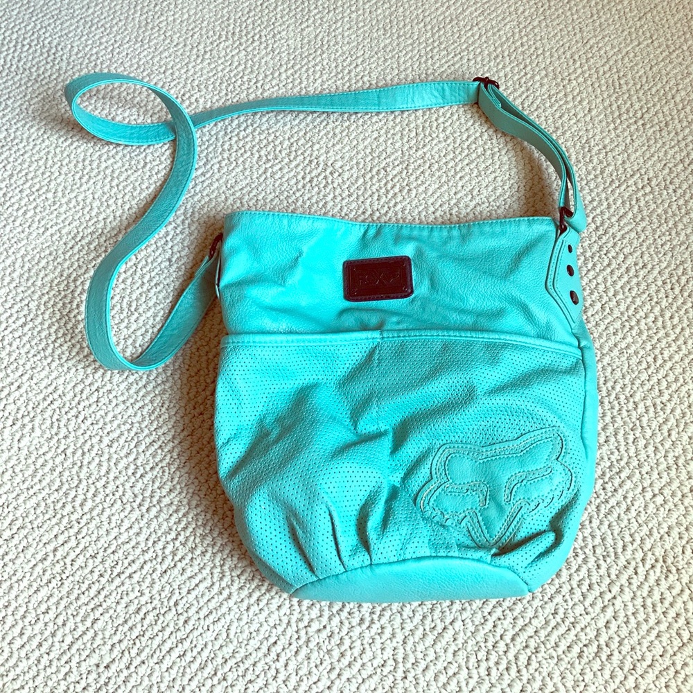 Fox over the shoulder teal purse