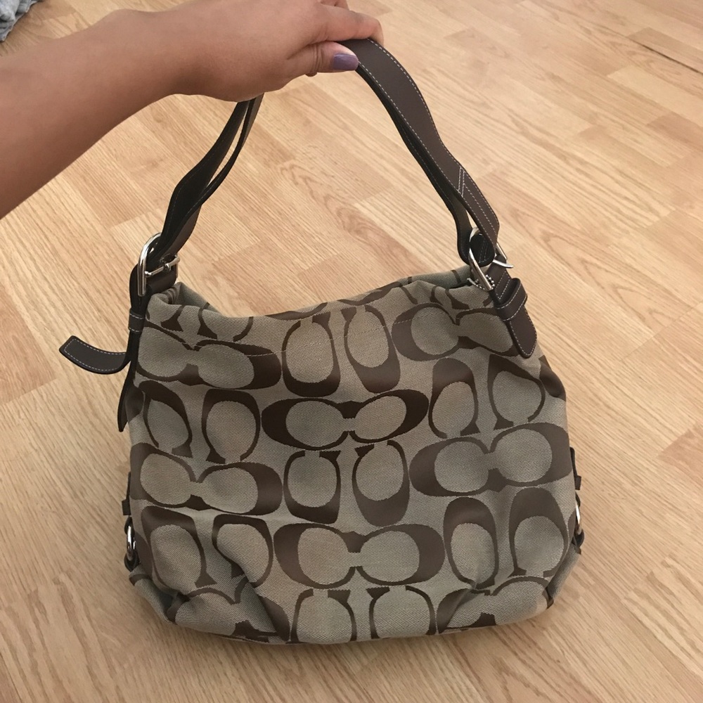 Coach Signature Shoulder Hobo Handbag