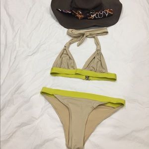 On trend "nude" color bikini