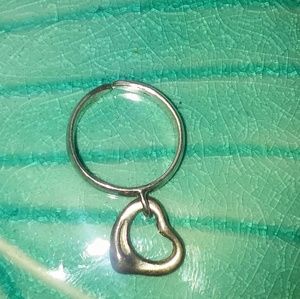 Sterling silver dangle heart toe ring