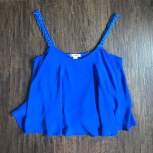 SOLD!!! Blue Crop Tank Top