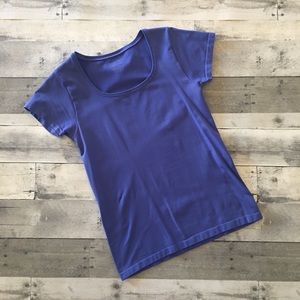 White House Black Market Blue Short Sleeve Shirt M