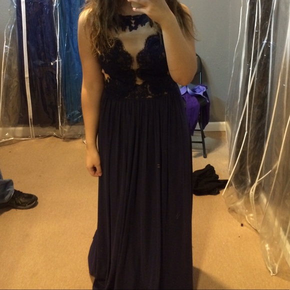 Navy Sherri Hill Dress - Picture 2 of 3