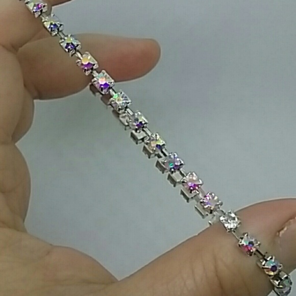 Silver Colored Iridescent Crystal Bracelet - Picture 3 of 3