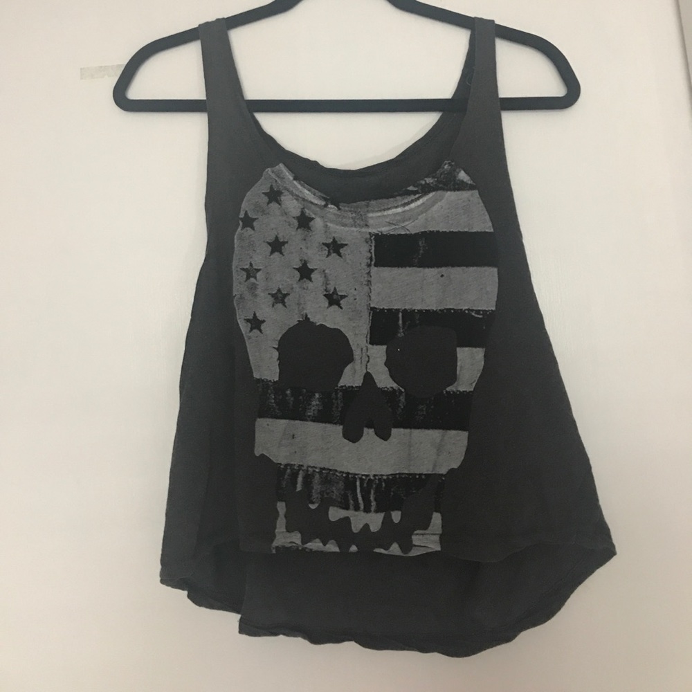 Brandy Melville Gray Skull Tank