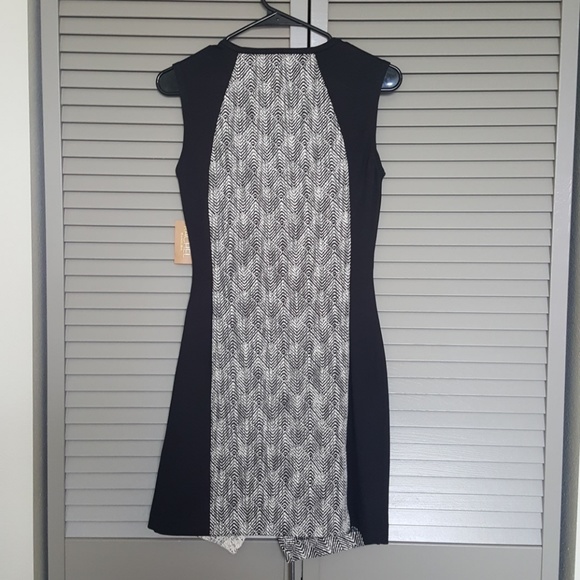 Rachel Roy Black zipper Mixed Media Dress - Picture 4 of 4