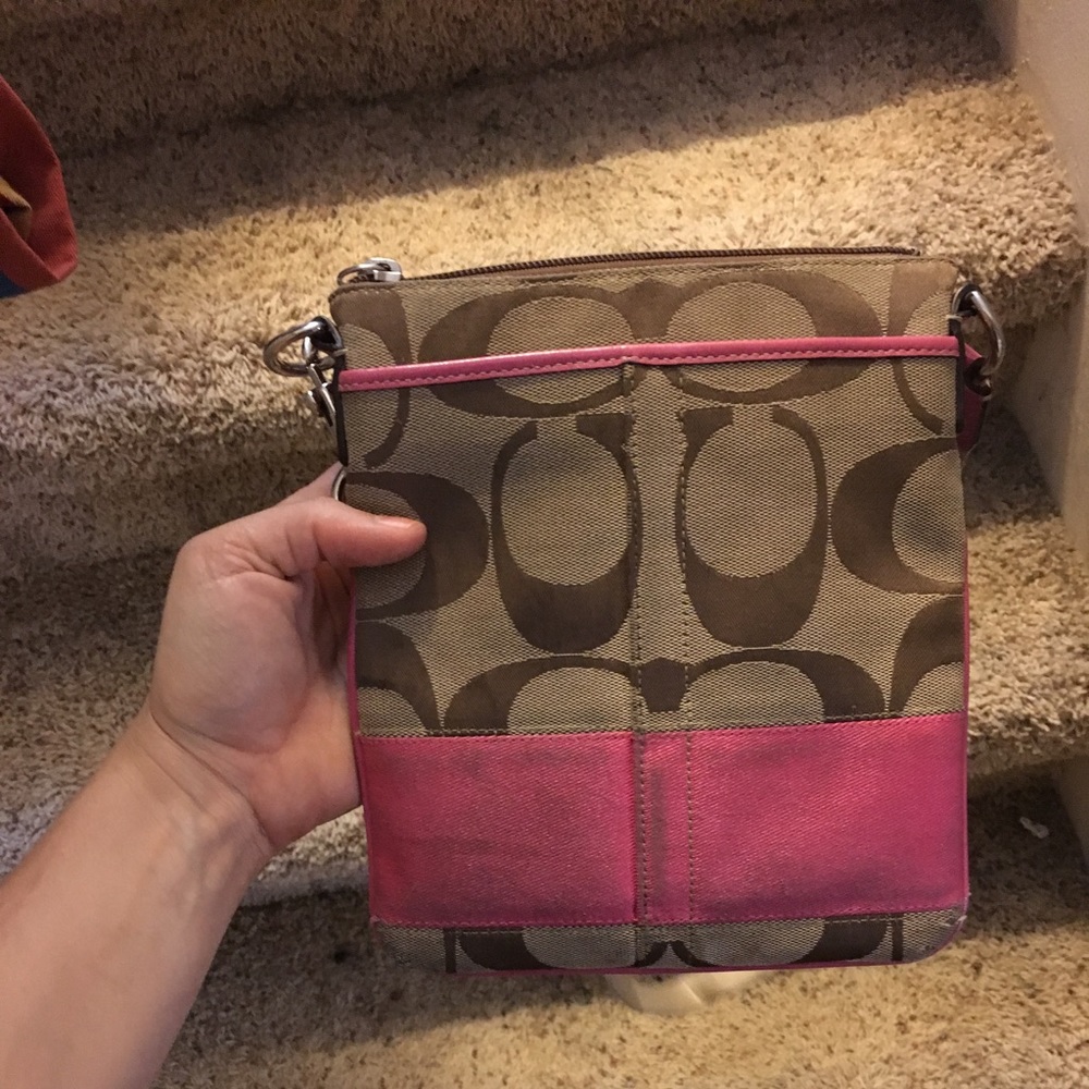 Pink coach cross body