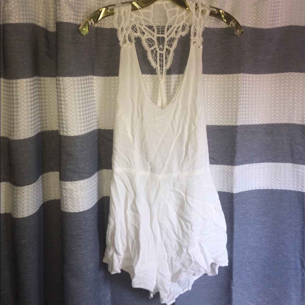 White Open Back Forever 21 Romper