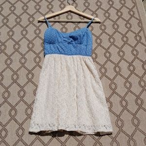 Light blue and white lace dress