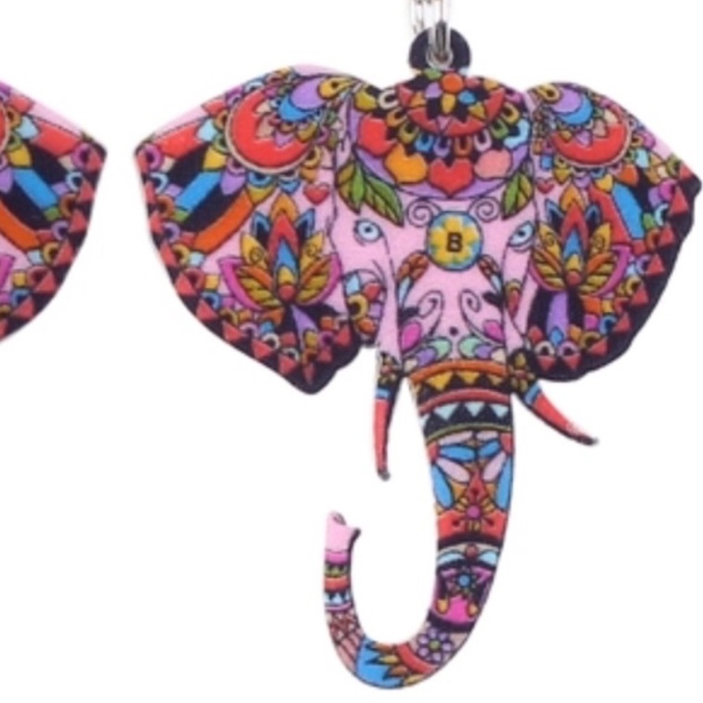 Elephant Acrylic Earrings - Picture 2 of 5
