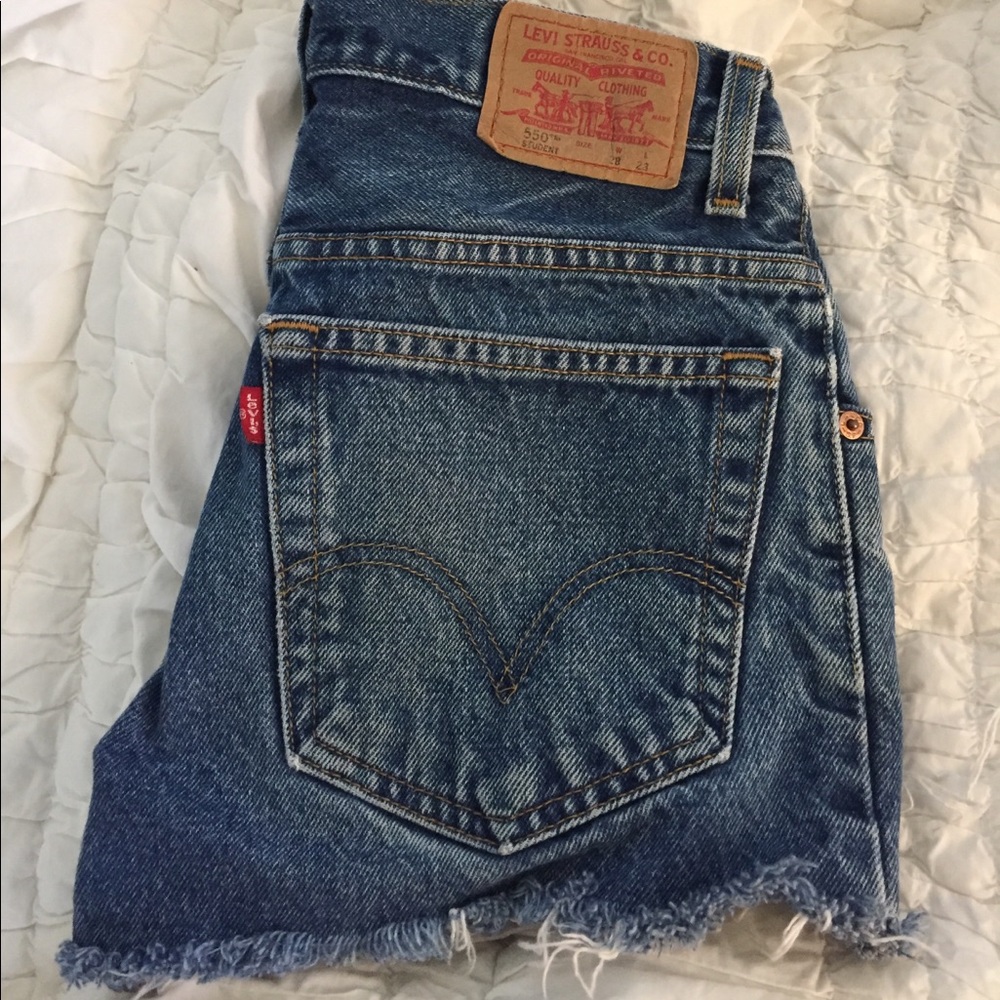 Levi high waisted jean shorts