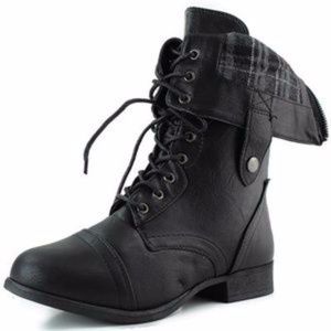 Top Moda Black Combat Boots