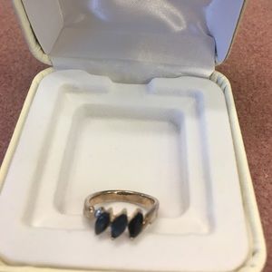 Sterling silver 925 blue sapphire ring