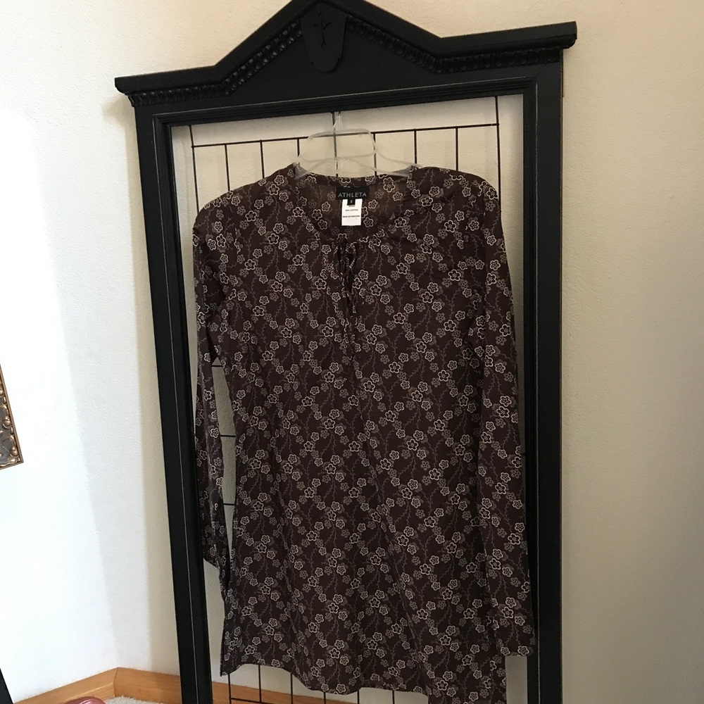ATHLETA TUNIC TOP EARTH TONES NWOT Sz S