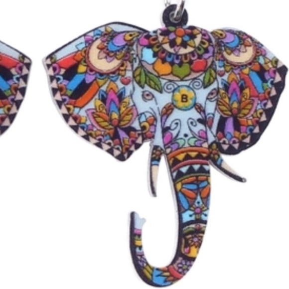 Elephant Acrylic Earrings - Picture 2 of 4