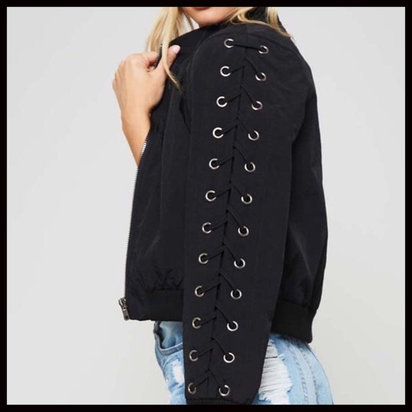 1 LEFT‼️5⭐️Lace up Bomber - Picture 3 of 7