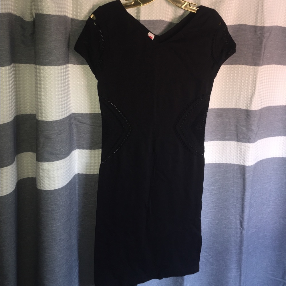 Black, Above the Knee Boho Dress