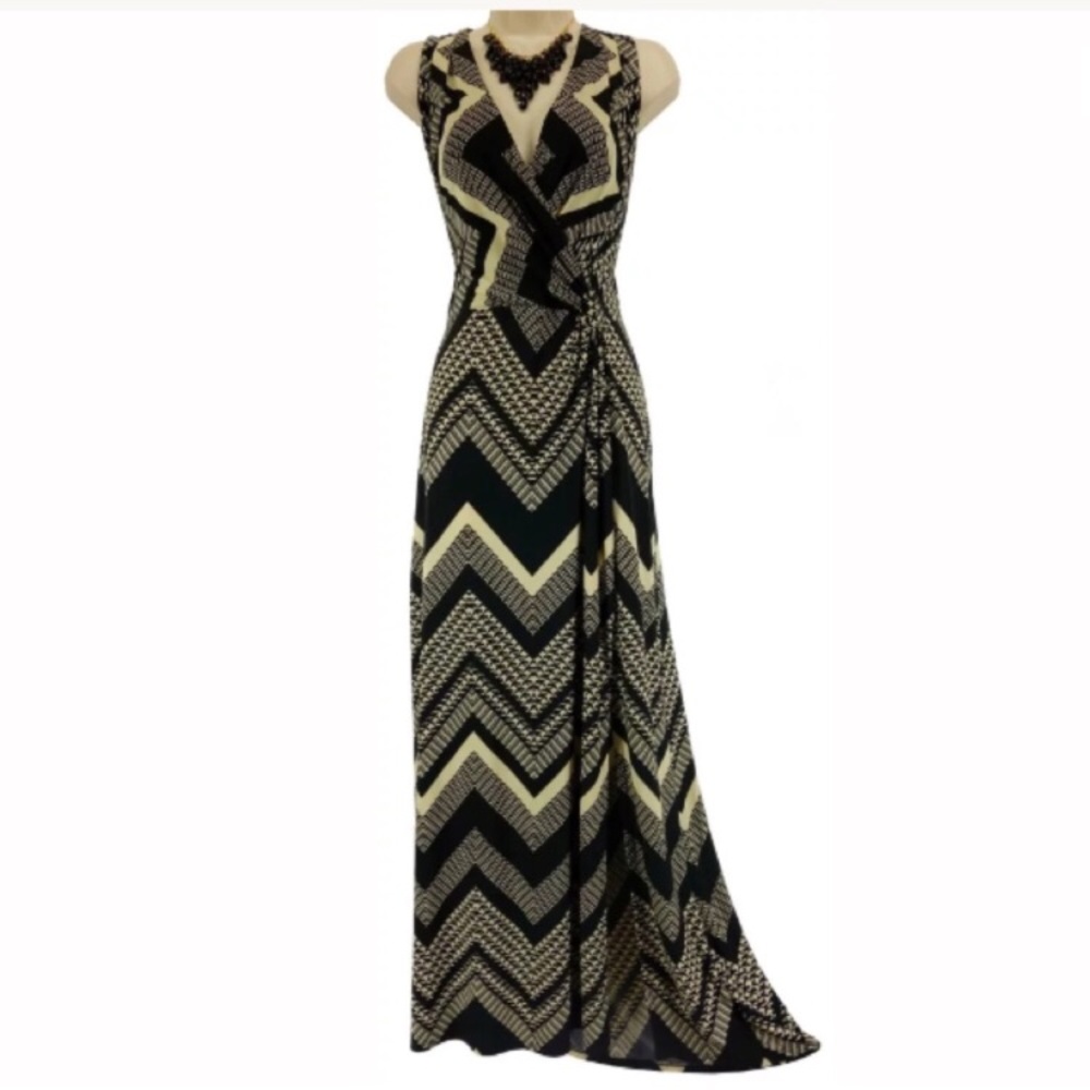 RePosh Danny & Nicole maxi dress black and cream