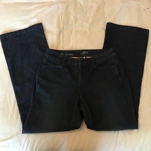 LOFT wide-leg, dark wash trouser jean