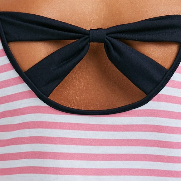 Bowknot Back Striped Shirt - Picture 5 of 6