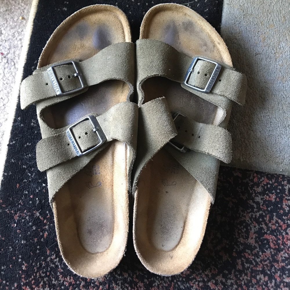 Olive green Birkenstock sandals size 11 (42)