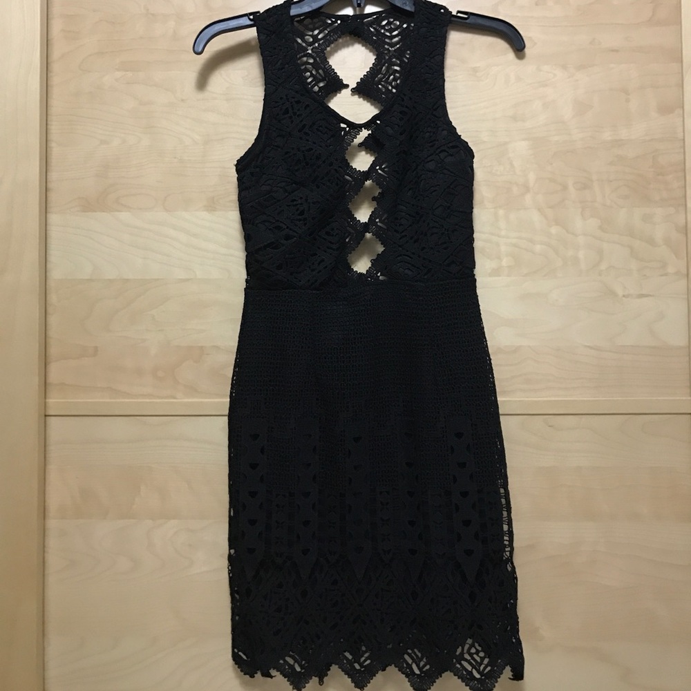 LF Black open front bodycon dress