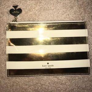 Kate Spade gold pencil pouch