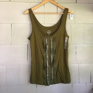 Olive sequined & frill Old Navy tank