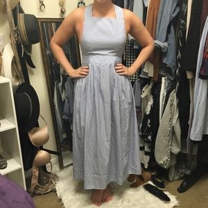 New Stripe Apron Midi Dress