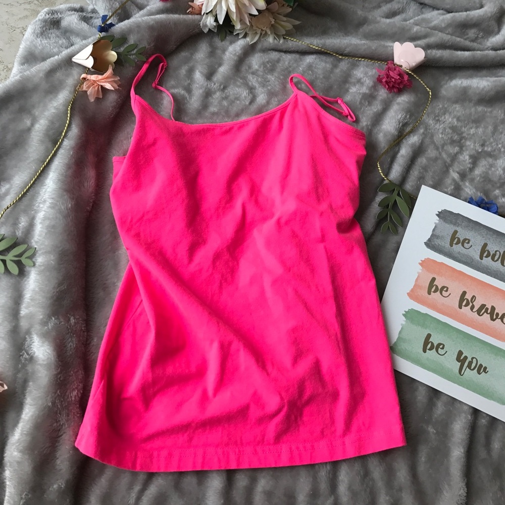 Neon pink tank top size large from The gap