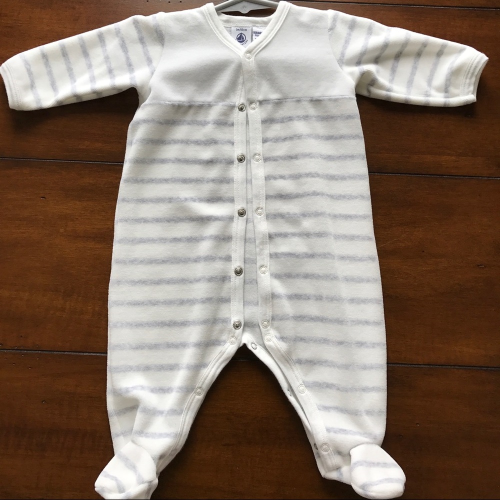 Footie striped grey