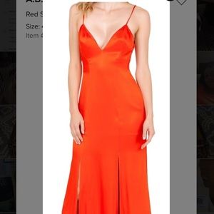 NWT A.B.S by Allan Schwartz Red Slip Gown