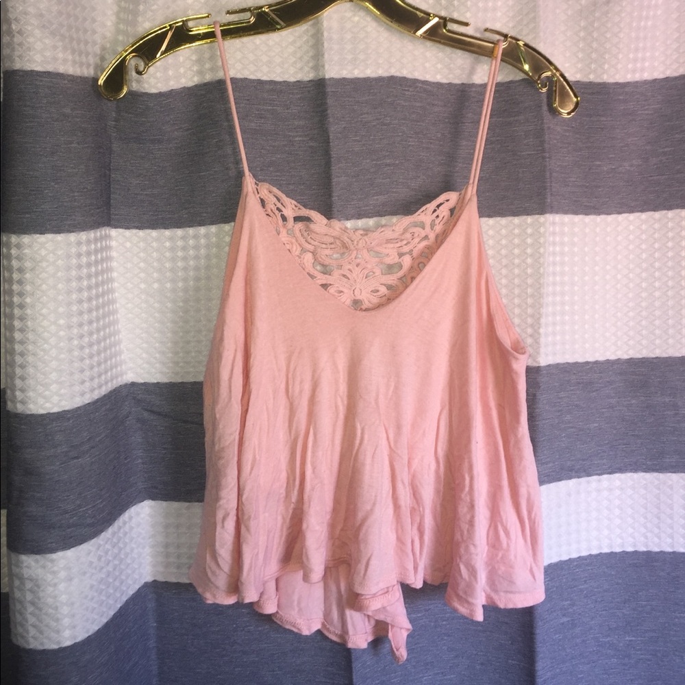 Pastel Pink Flowy Long Crop Top