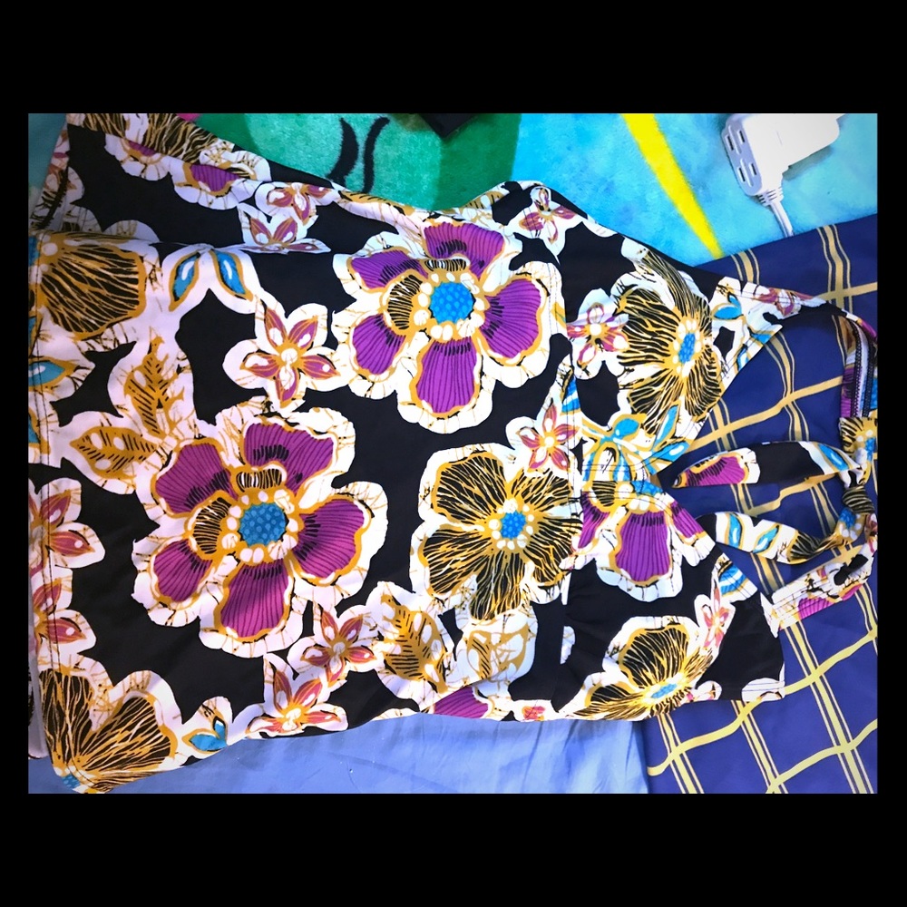 Floral print tankini top