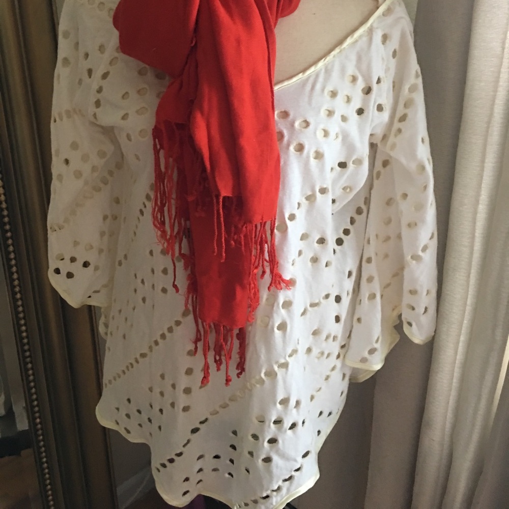Free people mesh cape shirt