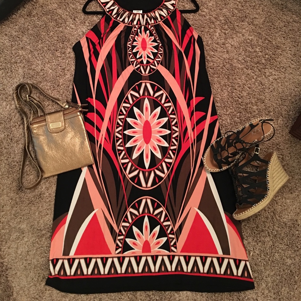 Sleeveless Colorful Floral Dress