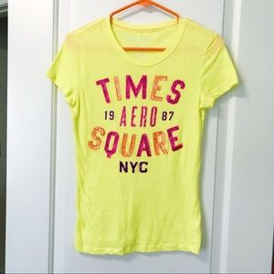 Yellow New York Time Square Aeropostale Shirt