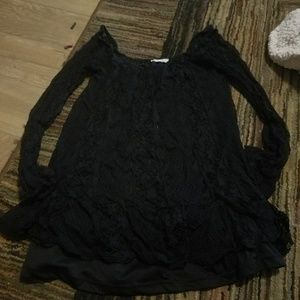 Lace off the shoulder long shirt B2G1 FREE