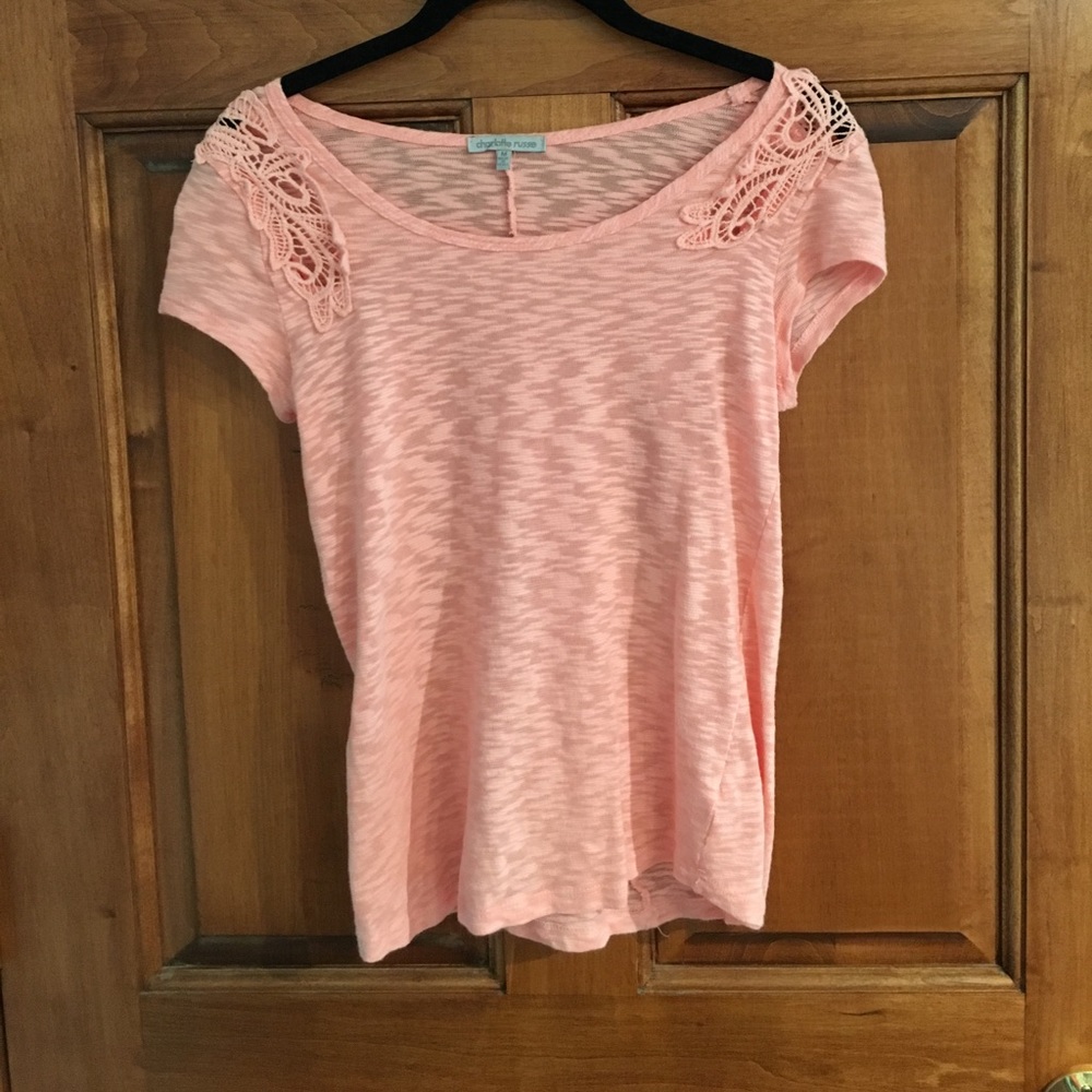 Charlotte Russe Semi-Sheer Pink Shirt