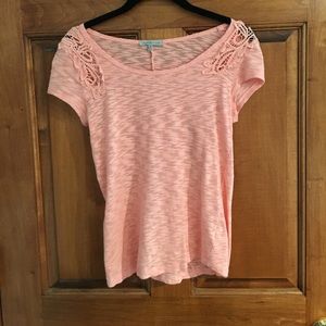 Charlotte Russe Semi-Sheer Pink Shirt