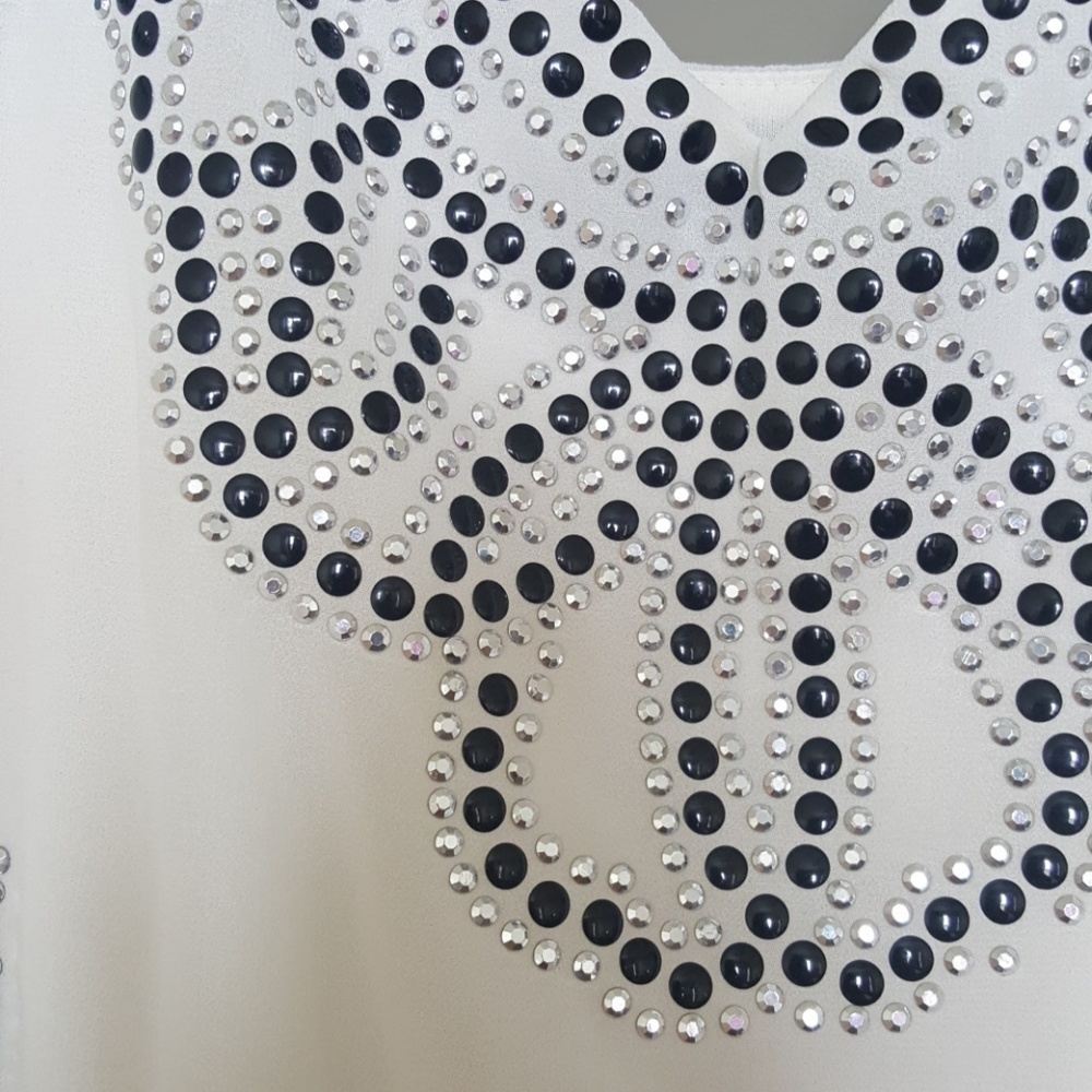 White and Black Studded Dress - Picture 4 of 5