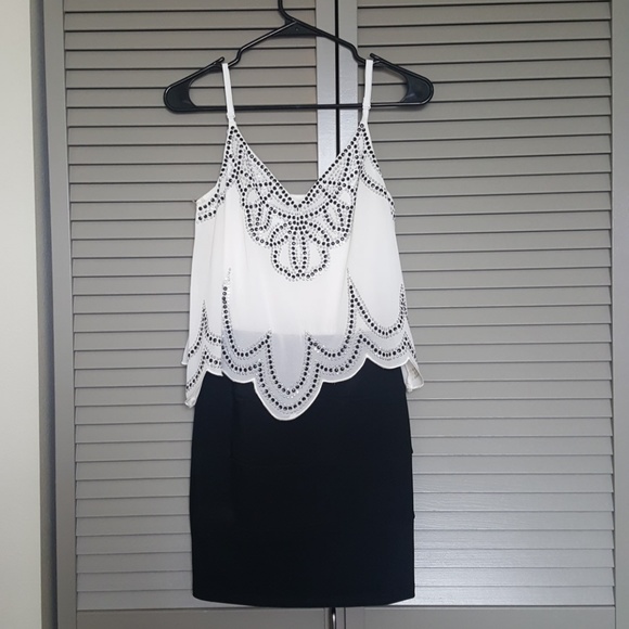 White and Black Studded Dress - Picture 2 of 5