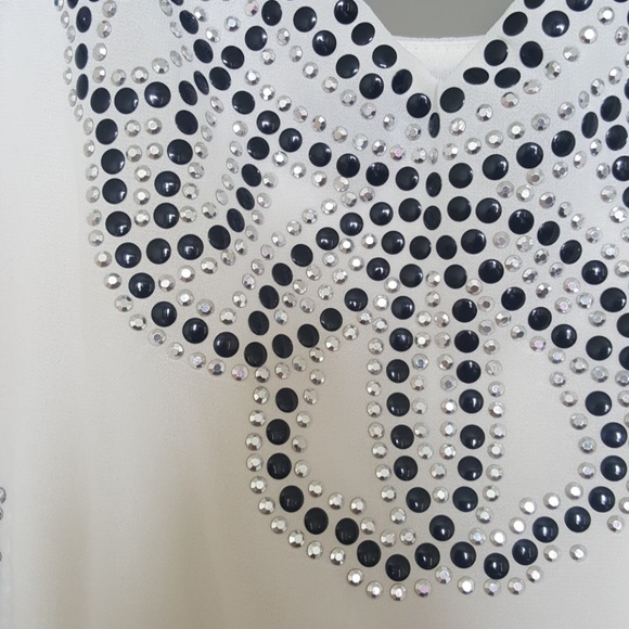 White and Black Studded Dress - Picture 4 of 5