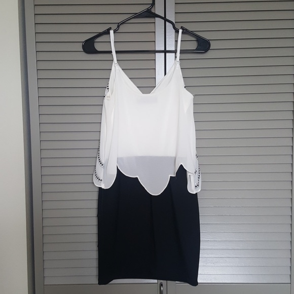 White and Black Studded Dress - Picture 3 of 5