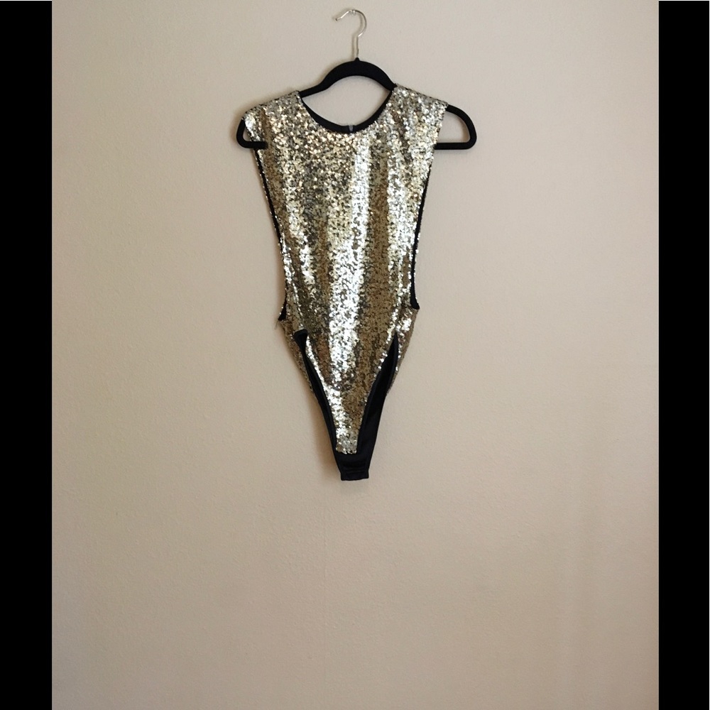 Gold Sequin body suit