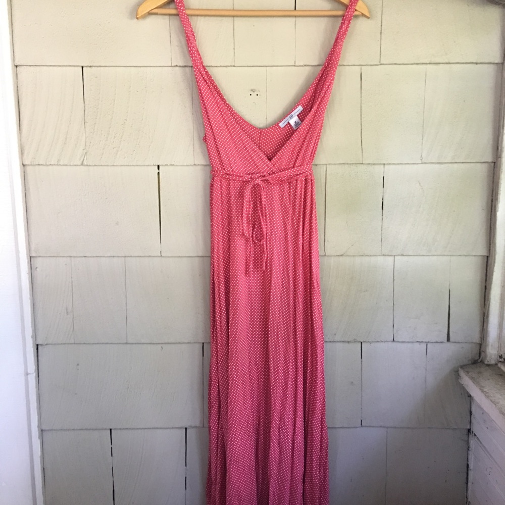 Pink with white polka dot dress