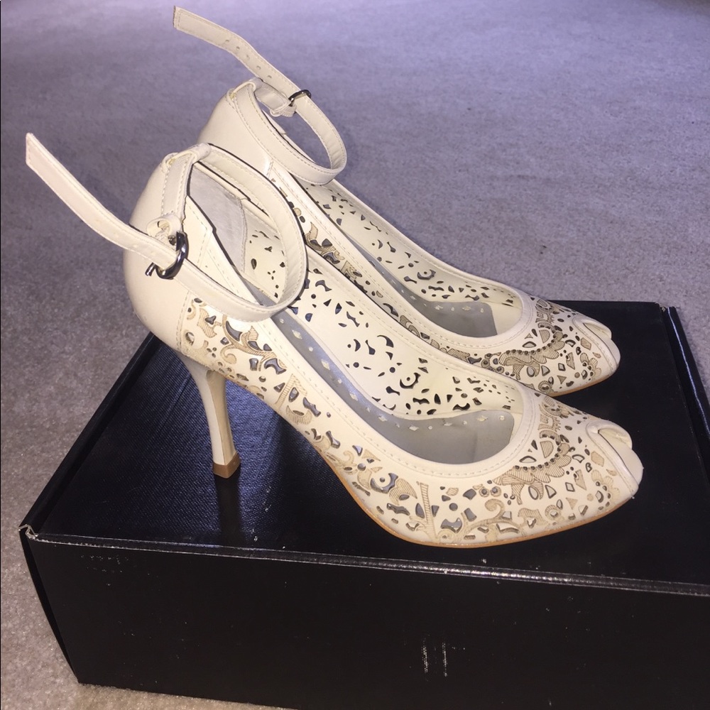 BCBGirls Ankle strap peep toe high heels