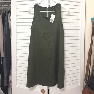 Green suede dress